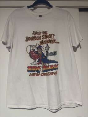 White New Orleans Bourbon Street Graphic Tee - Stay Drunk